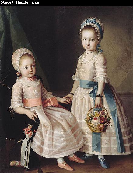 Carl Ludwig Christinec Portrait of Two Sisters